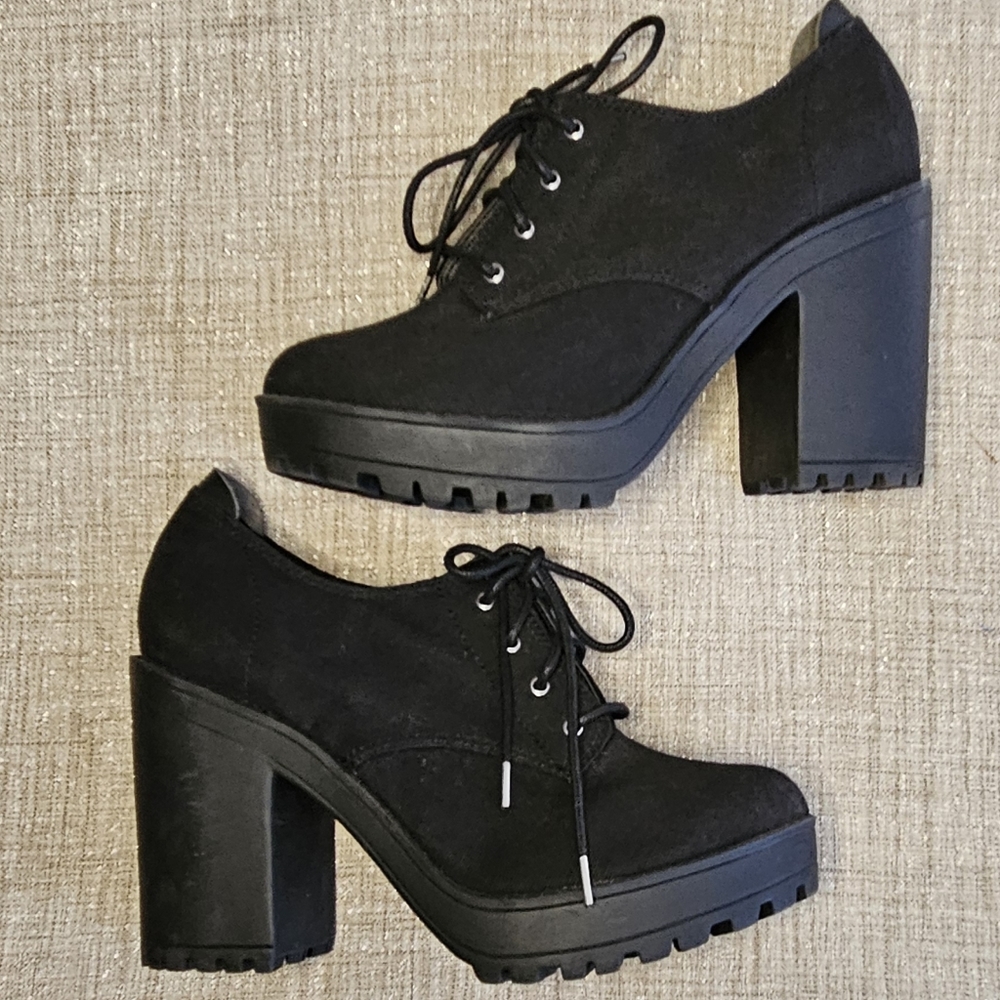 H&M Blavk Ankle Lace Up Boots - Picture 1 of 5